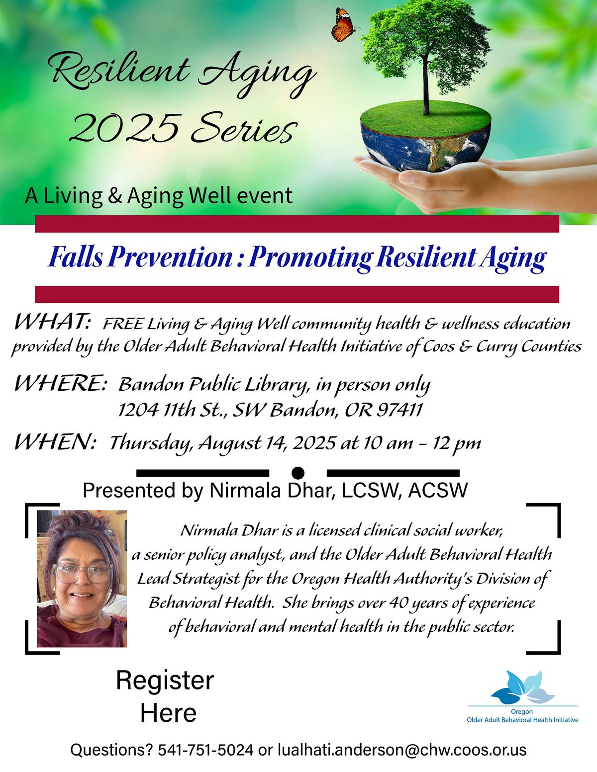 Resilient Aging 2025 Series:  Falls Prevention, 14 August | Event in Bandon | AllEvents