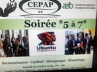 Soirée * 5 à 7 *   UBUNTU, 4 October | Event in Ottawa | AllEvents