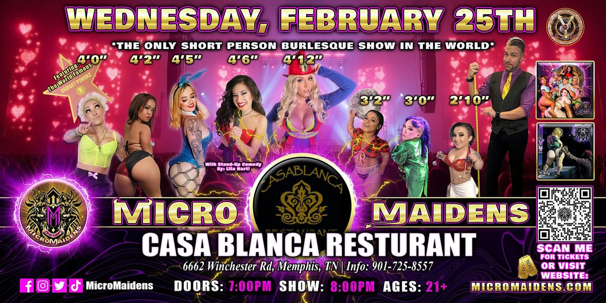 Memphis, TN - Micro Maidens Dwarf Dancers @ Casa Blanca Resturant, 25 February | Event in Memphis | AllEvents