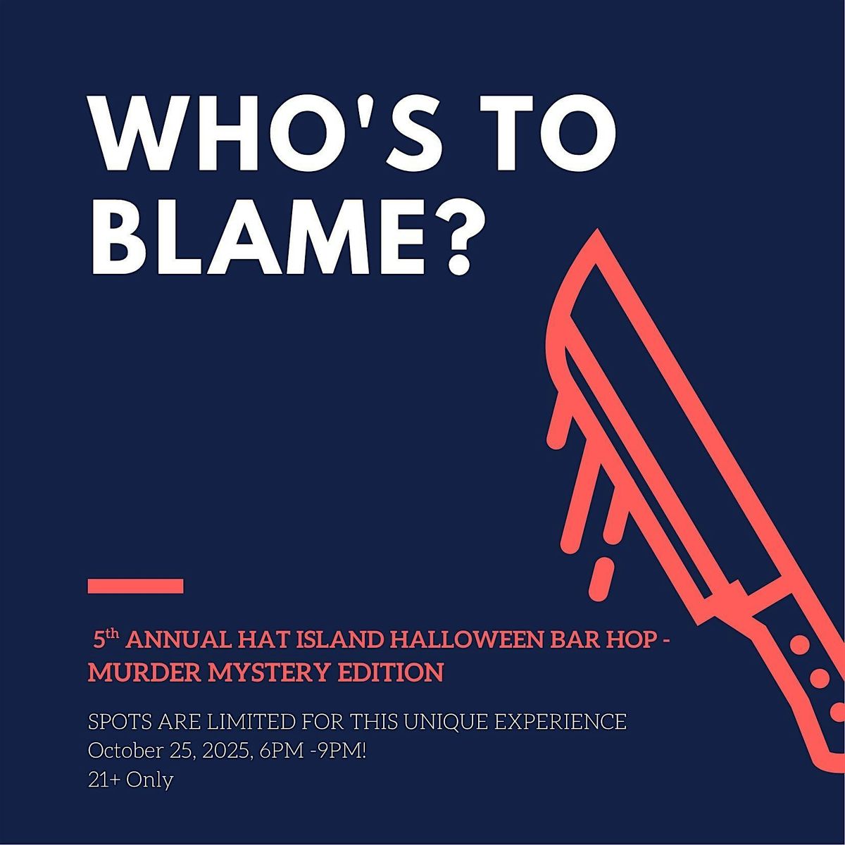 Hat Island Halloween Bar Hop - M**der Mystery Edition, 25 October | Event in Hat Island | AllEvents