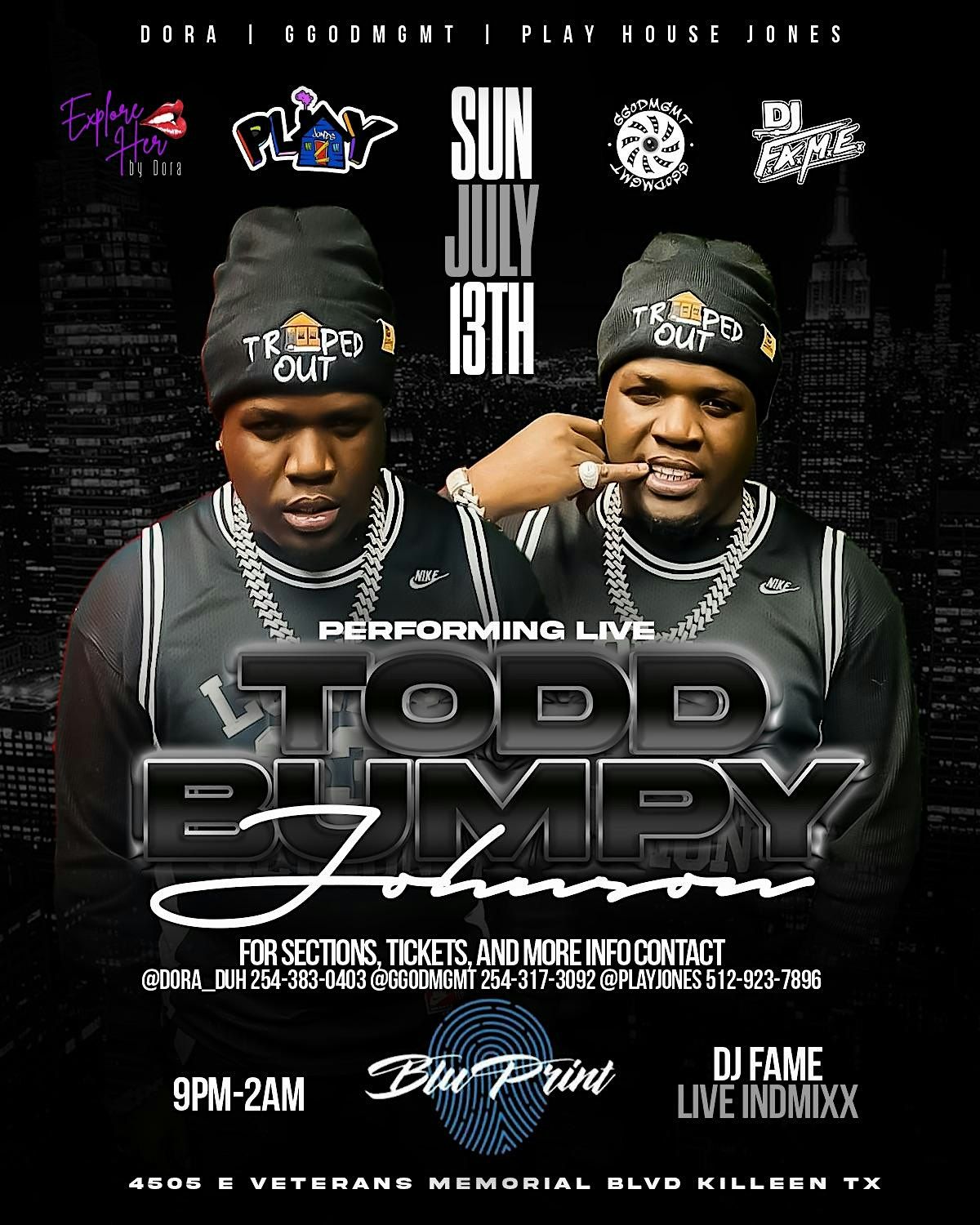 TTOD Bumpy Johnson Live (Fashion & Fantasy) 6PM-2AM, 13 July | Event in Killeen | AllEvents