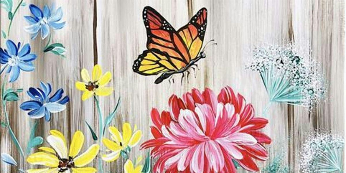 Butterfly Sipping on Colorful Wildflowers - Paint and Sip by Classpop!™, 29 June | Event in Denver | AllEvents