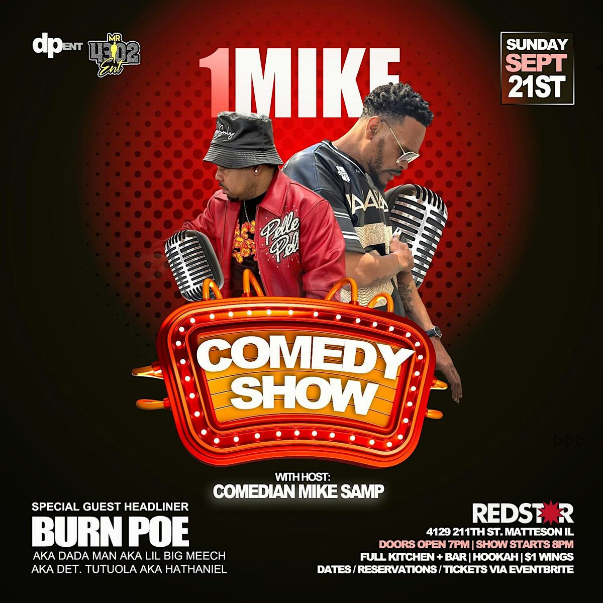 1 Mike Comedy Show at Redstar season 2, 21 September | Event in Matteson | AllEvents