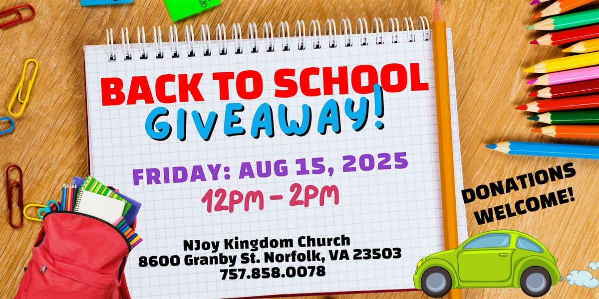 2025 Back To School Giveaway!, 15 August | Event in Norfolk | AllEvents