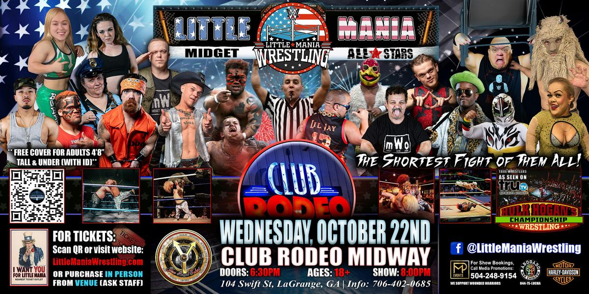St Robert, MO - Little Mania Midget Wrestling @ Club Rodeo Midway, 22 October | Event in Saint Robert | AllEvents