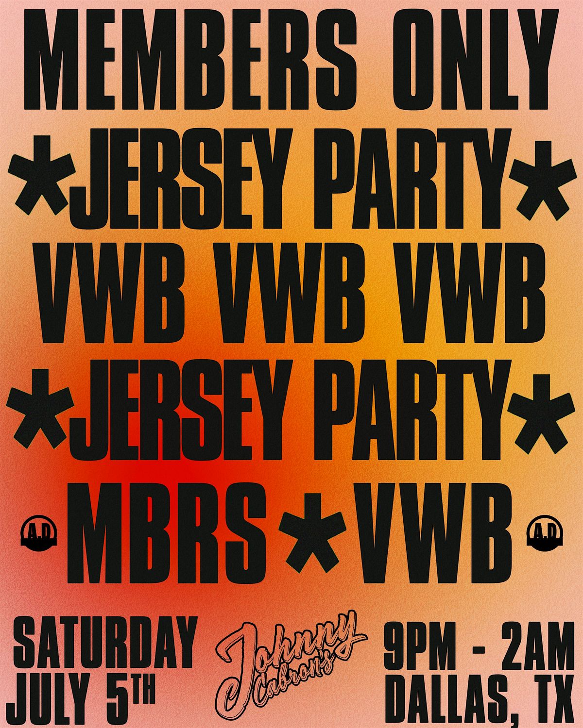 JERSEY PARTY - MBRS X VWB, 5 July | Event in Dallas | AllEvents