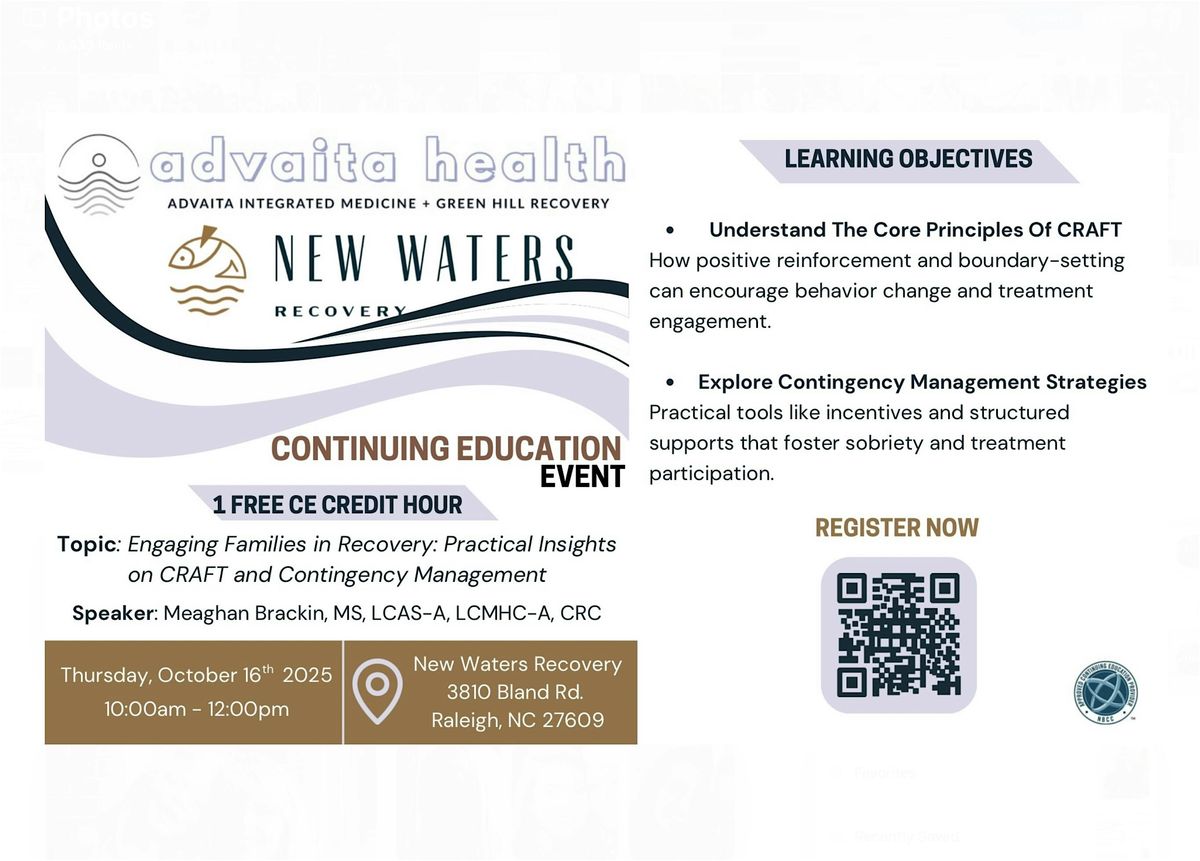 AIM x NWR Continuing Education Event -  Raleigh NC - 1 Free CE Credit Hour, 16 October | Event in Raleigh