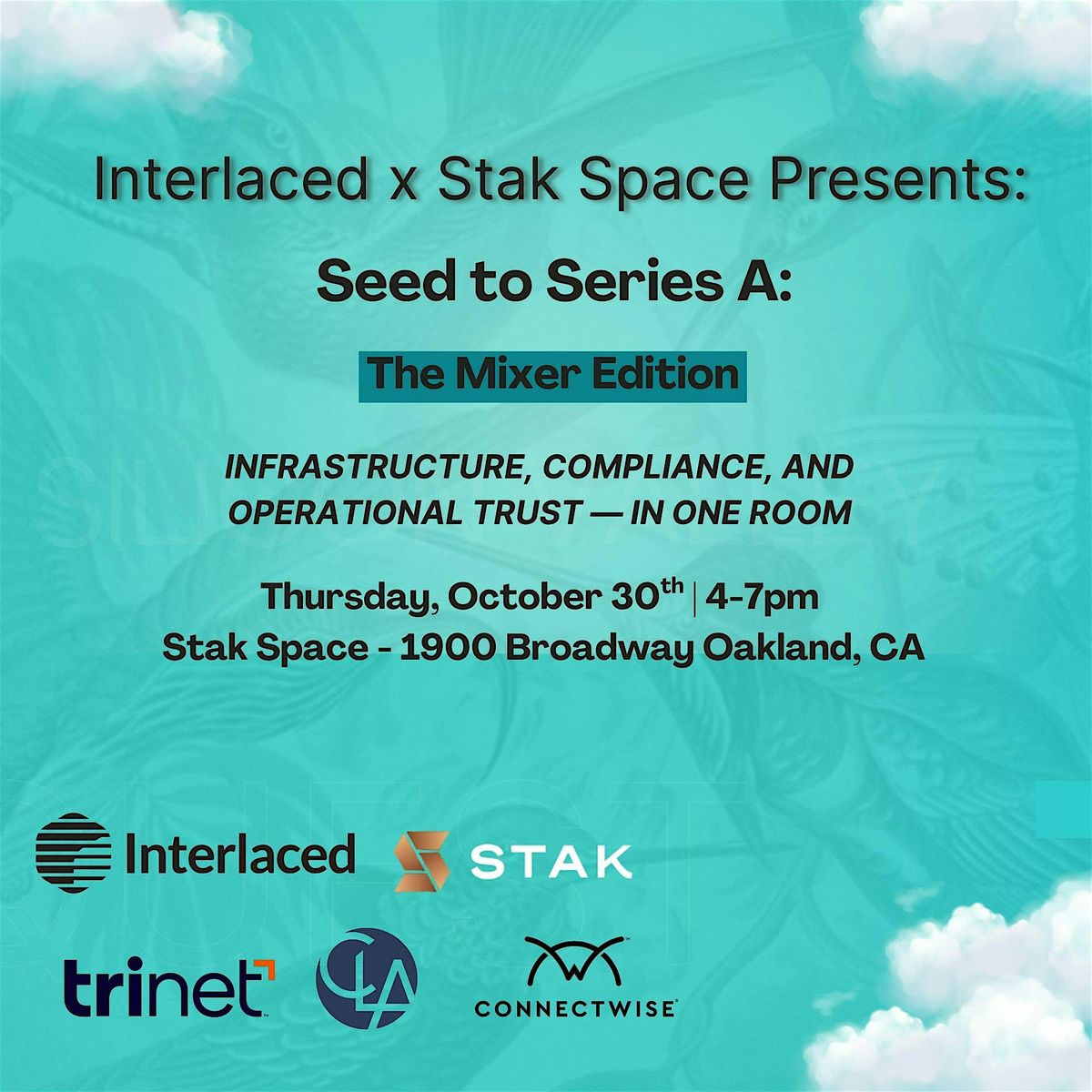 Seed to Series A: The Mixer Edition, 30 October | Event in Oakland | AllEvents