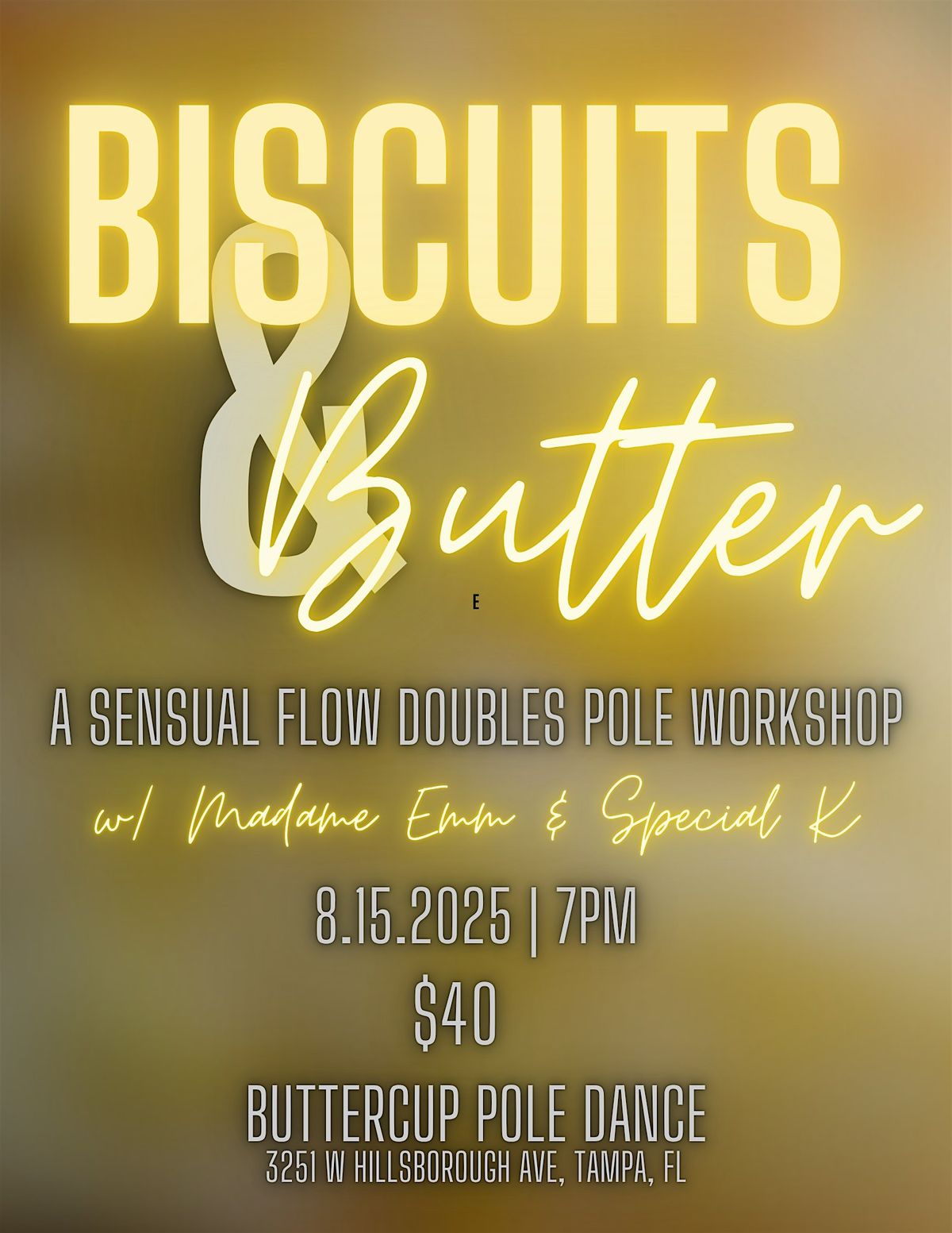 Biscuits & Butter: Sensual Flow Doubles Pole Workshop, 15 August | Event in Tampa | AllEvents