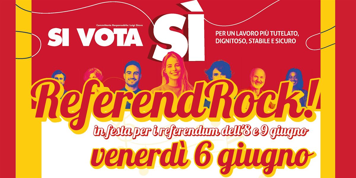 ReferendRock! In festa per i referendum dell'8 e 9 giugno, 6 June | Event in Rimini | AllEvents