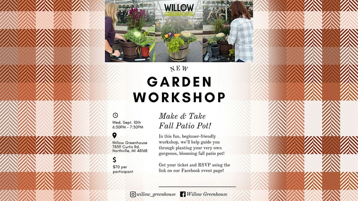 9/10 Fall Patio Pot Make & Take Workshop, 10 September | Event in Northville | AllEvents