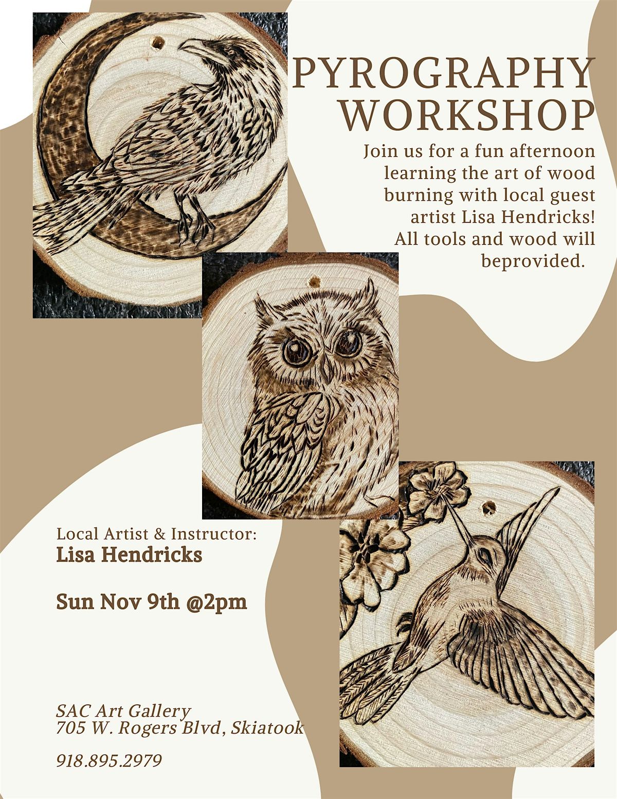 Pyrography Art Workshop, 9 November | Event in Skiatook | AllEvents