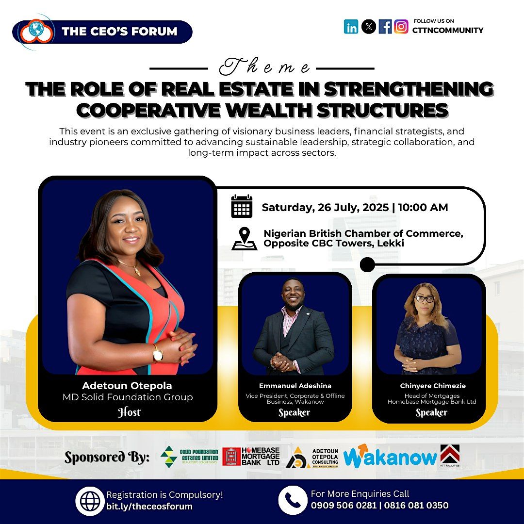 THE FOURTH EDITION OF THE CEO'S FORUM IN LAGOS, 2 September | Event in Lagos | AllEvents