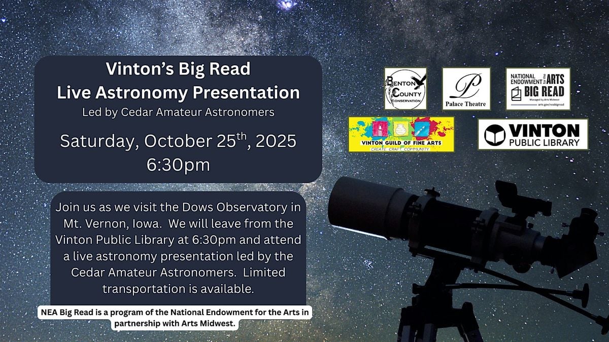 Live Astronomy Presentation with the Cedar Amateur Astronomers, 25 October | Event in Ely | AllEvents
