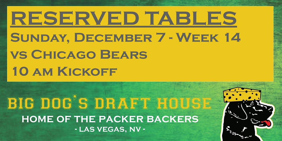 Draft House-Week 14 Packer Game Reserved Tables (Bears 10am Kickoff), 7 December | Event in Las Vegas | AllEvents