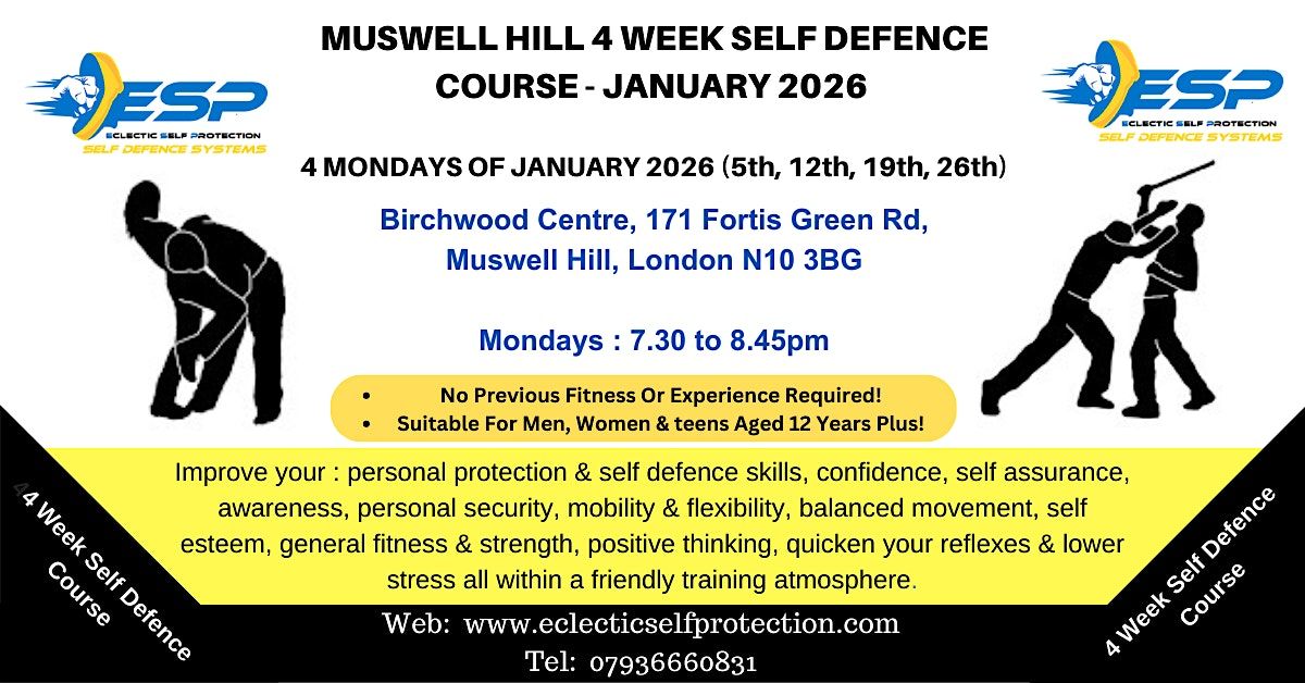 JANUARY MUSWELL HILL 4 WEEK SELF DEFENCE COURSE 2026, 5 January | Event in London | AllEvents
