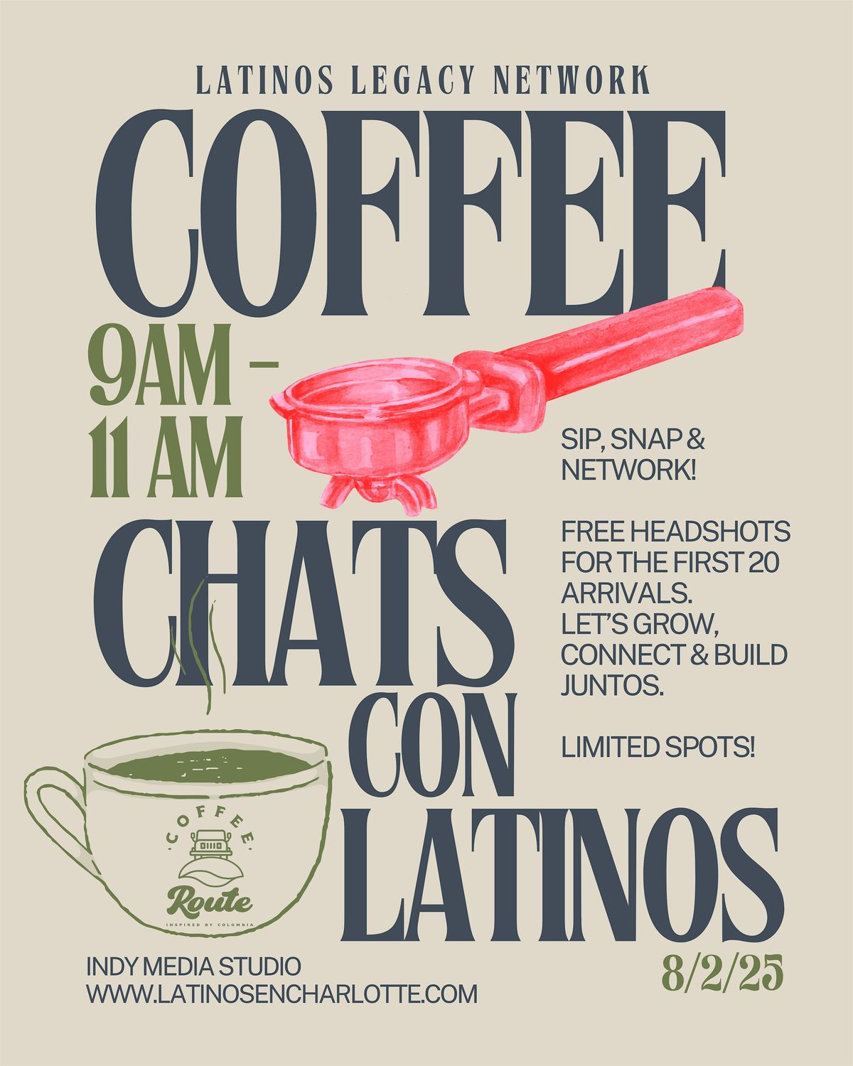 Coffee Chats Con Latinos, 2 August | Event in Charlotte | AllEvents