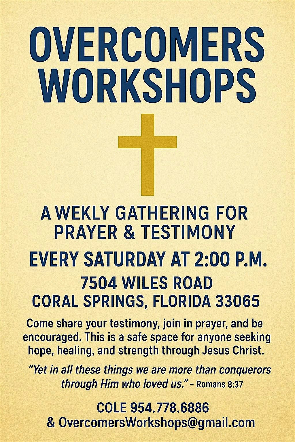 ⭐OVERCOMERS WORKSHOPS⭐ | Event in Coral Springs | AllEvents
