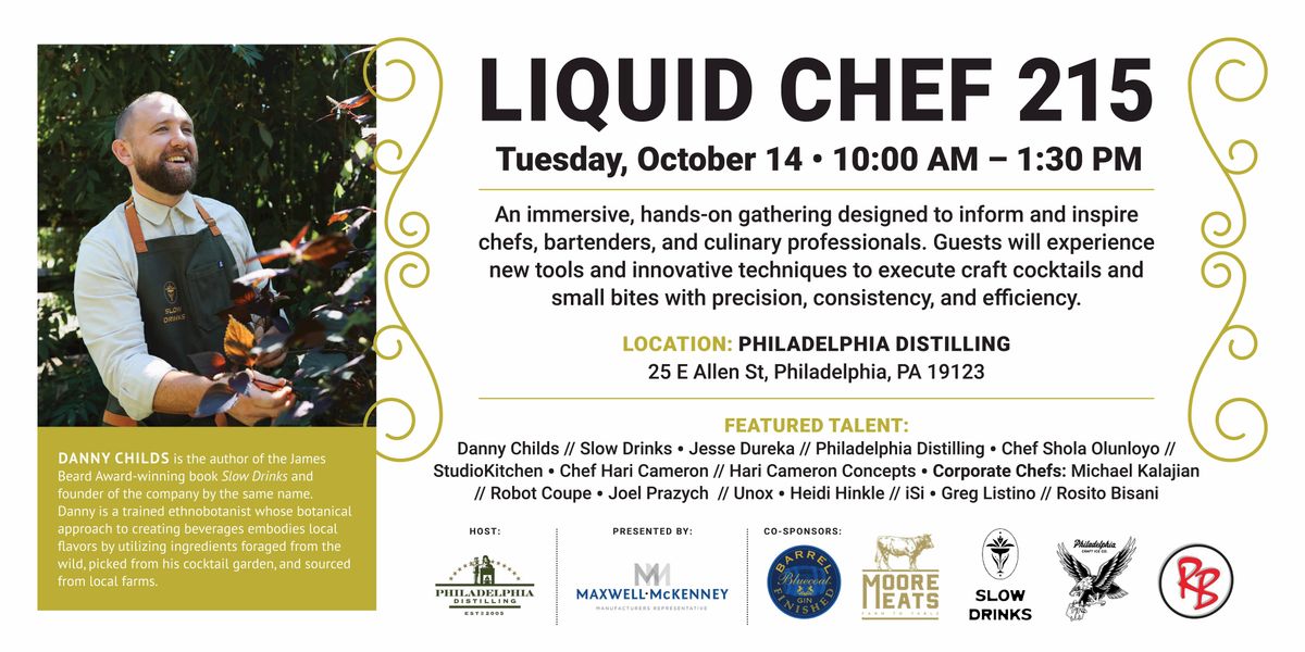 LIQUID CHEF 215 Tools & Techniques for Craft Cocktails, 14 October | Event in Philadelphia | AllEvents
