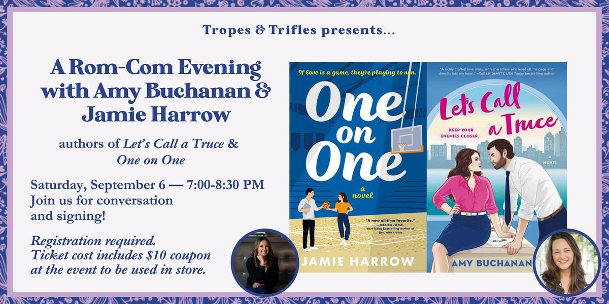 A Rom-Com Evening with Amy Buchanan & Jamie Harrow!, 6 September | Event in Minneapolis | AllEvents