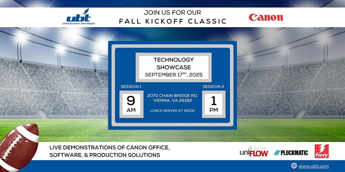 UBT's Fall Kickoff Classic Technology Showcase, 17 September | Event in Vienna | AllEvents
