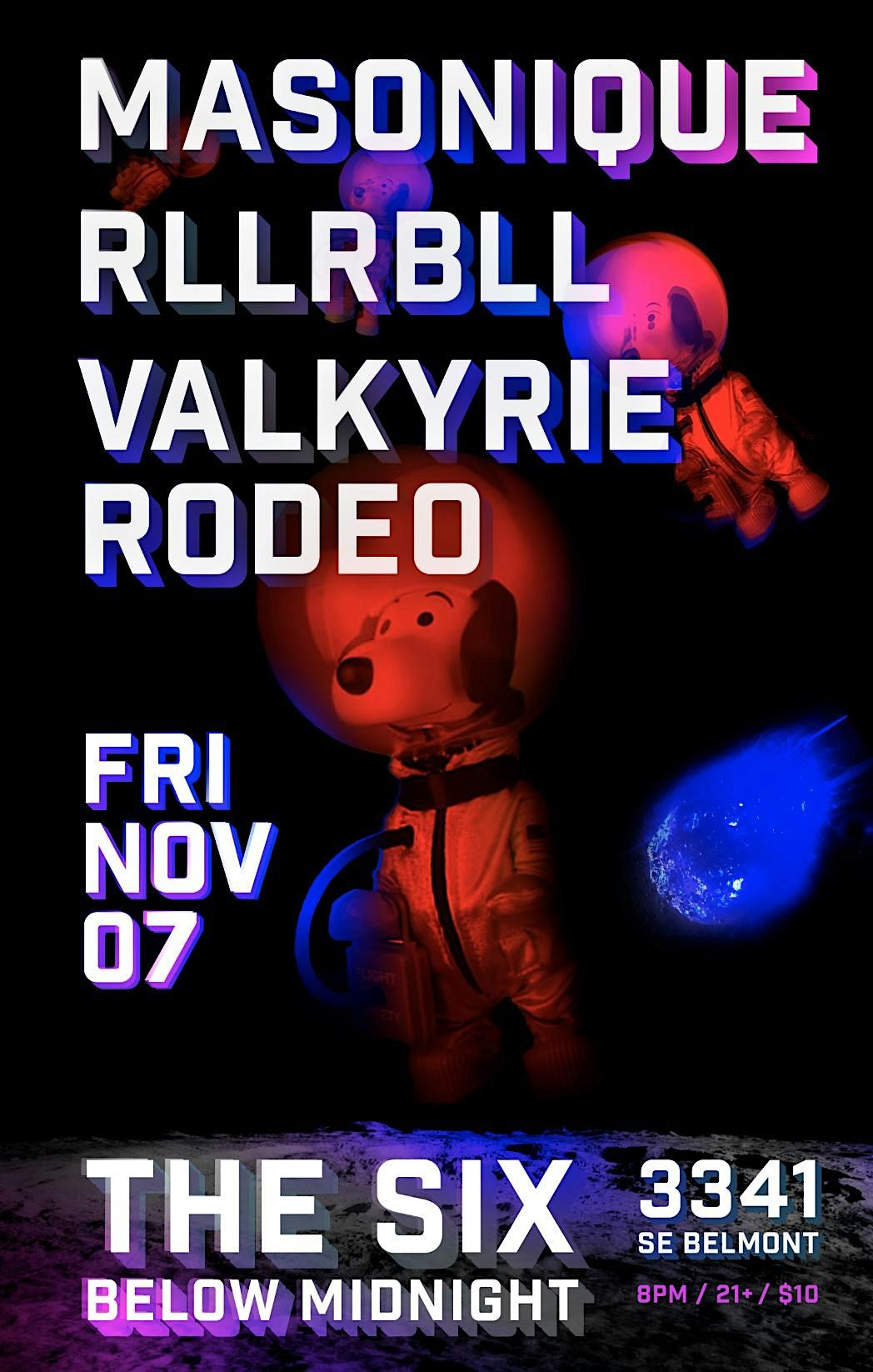 Masonique with Rllrbll and Valkyrie Rodeo, 7 November | Event in Portland | AllEvents