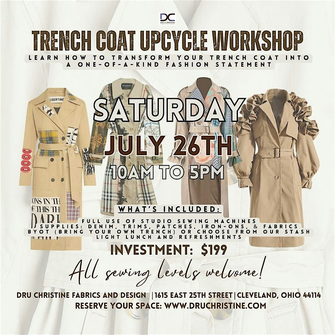 Trench Coat Upcycle Workshop, 26 July | Event in Cleveland | AllEvents
