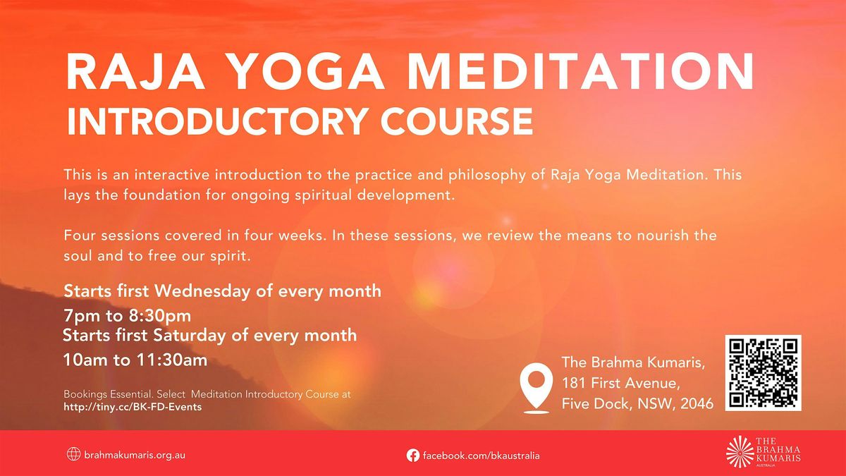 Raja Yoga Meditation Introductory Course (starts on first Saturday)of month, 6 December | Event in Five Dock