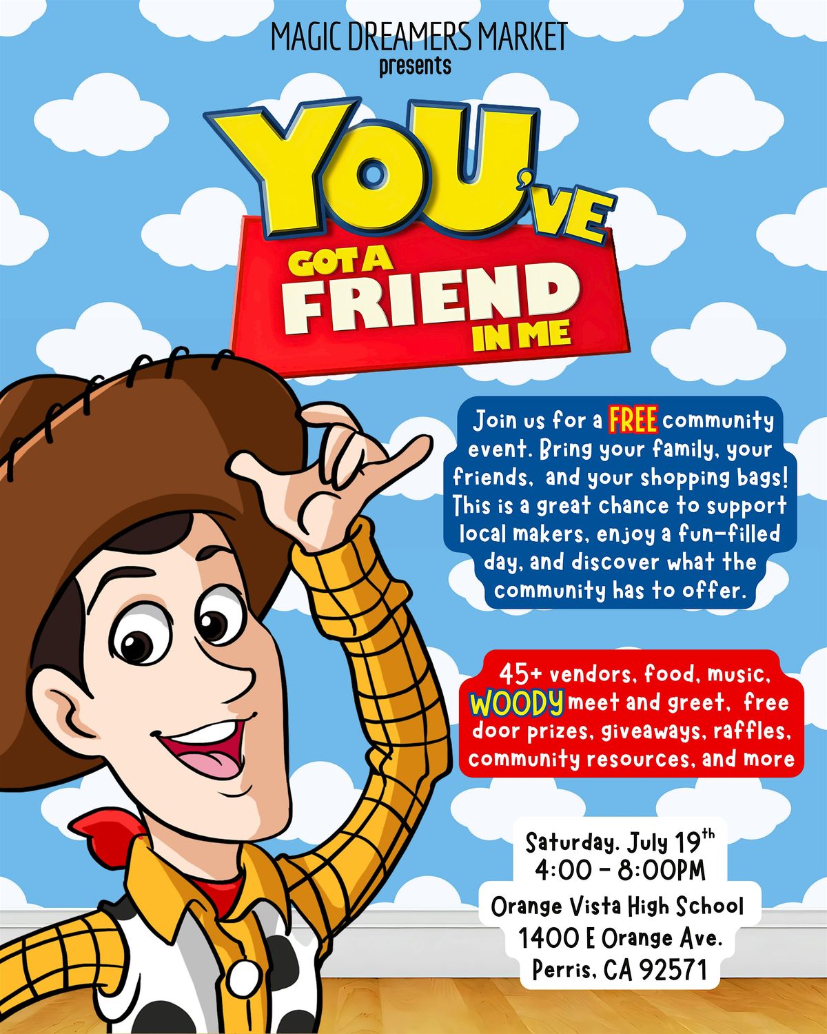 You've Got a Friend in Me, 19 July | Event in Perris | AllEvents