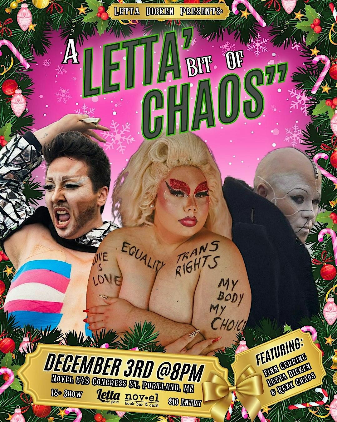 A Letta' Bit Of Chaos", 3 December | Event in Portland | AllEvents