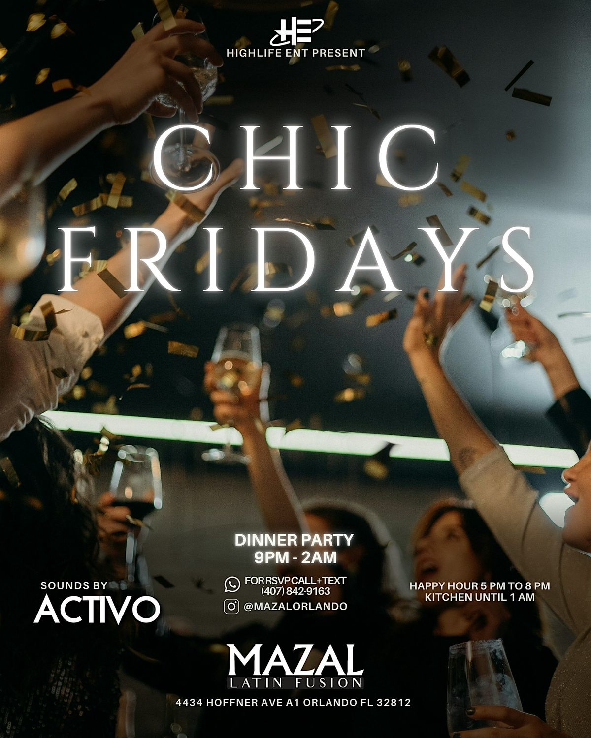 CHIC Fridays at Mazal Latin Fusion, 5 December | Event in Orlando | AllEvents