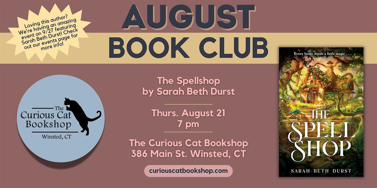 August Book Club: The Spellshop, 21 August | Event in Winsted | AllEvents