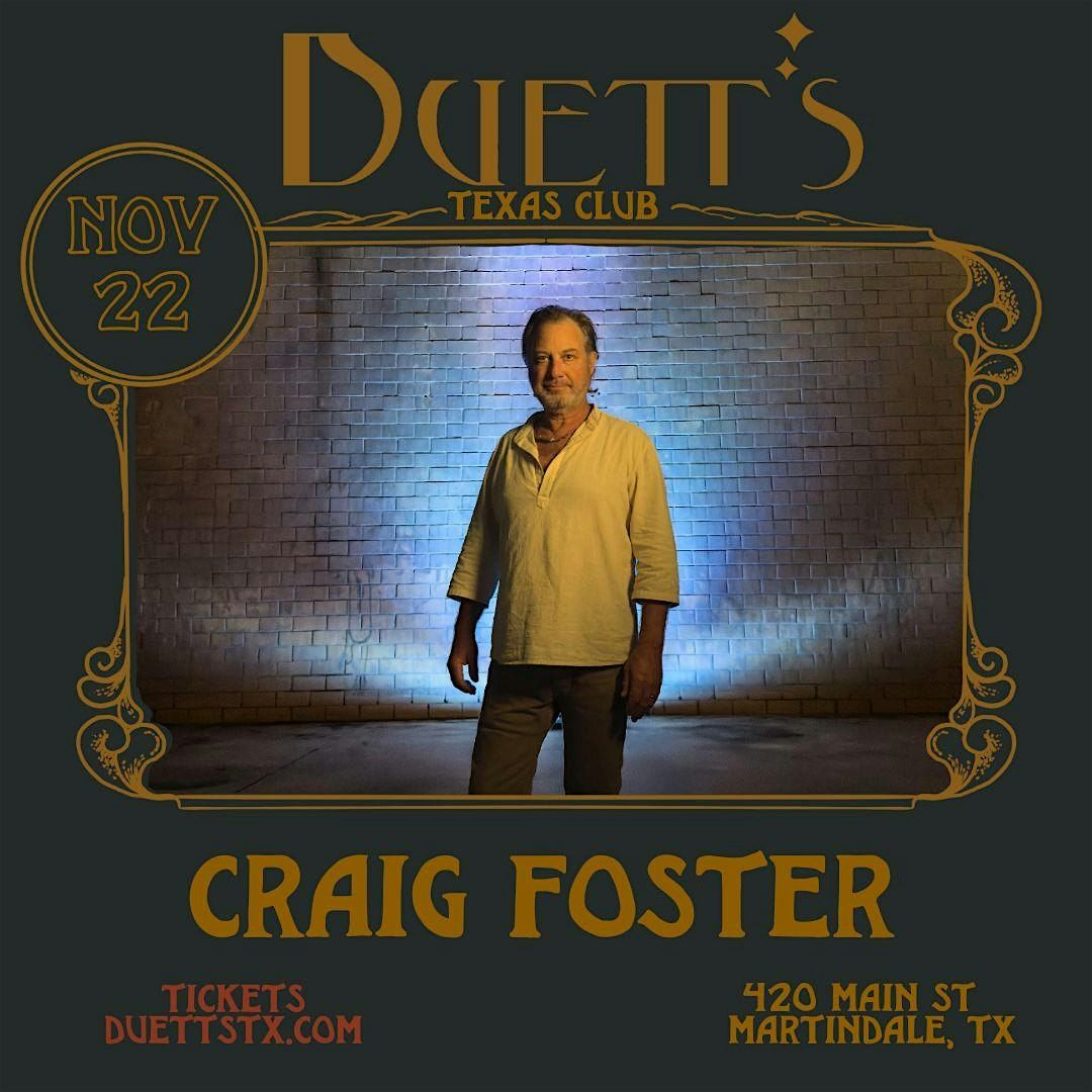 Craig Foster at Duett's, 22 November | Event in Martindale | AllEvents