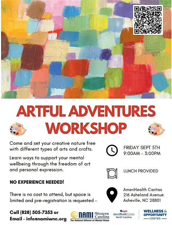 A Day of Artful Adventures w/ NAMI (FREE EVENT + Lunch!), 5 September | Event in Asheville | AllEvents