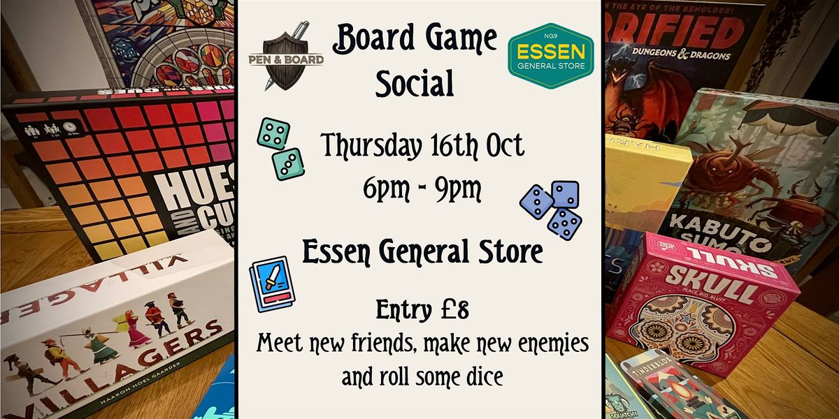 Board Game Social @ Essen General Store, 16 October | Event in Beeston | AllEvents