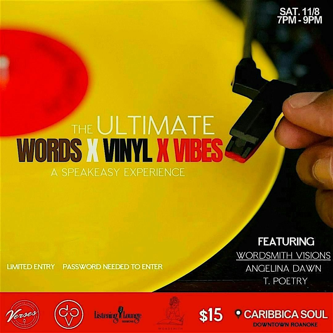 The ULTIMATE Words x Vinyl x Vibes Speakeasy Pop Up, 8 November | Event in Roanoke | AllEvents
