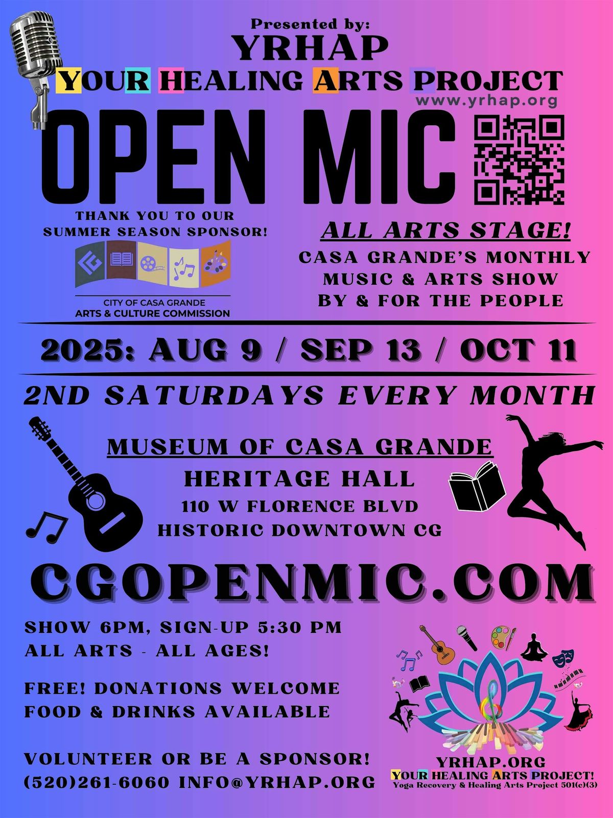 Open Mic & More! All Arts Community Stage, 9 August | Event in Casa Grande | AllEvents