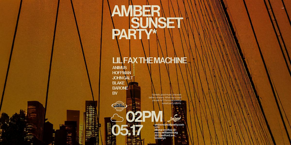 Amber Sunset Party 5.17.2025, 17 May | Event in Brooklyn | AllEvents