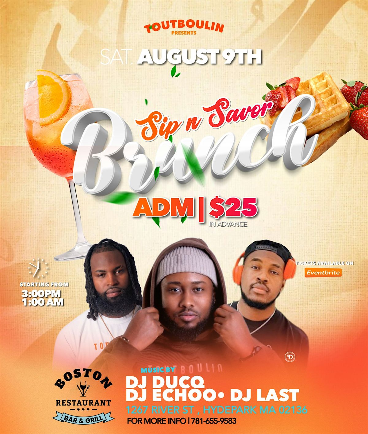 Sip & Savor bruch, 9 August | Event in Boston | AllEvents