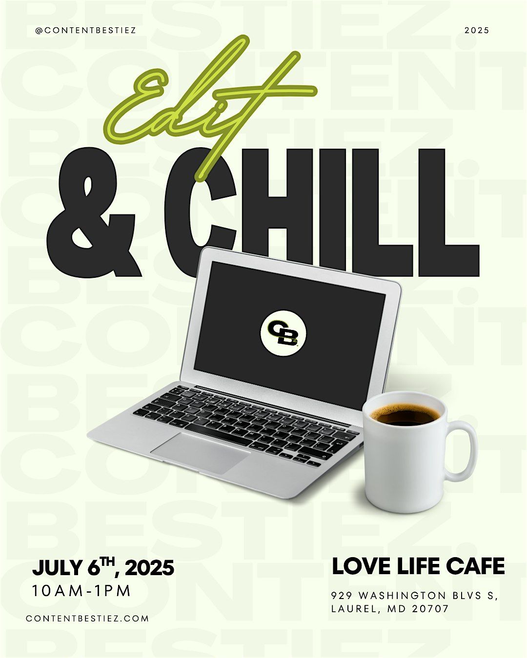 Edit & Chill, 6 July | Event in Laurel | AllEvents