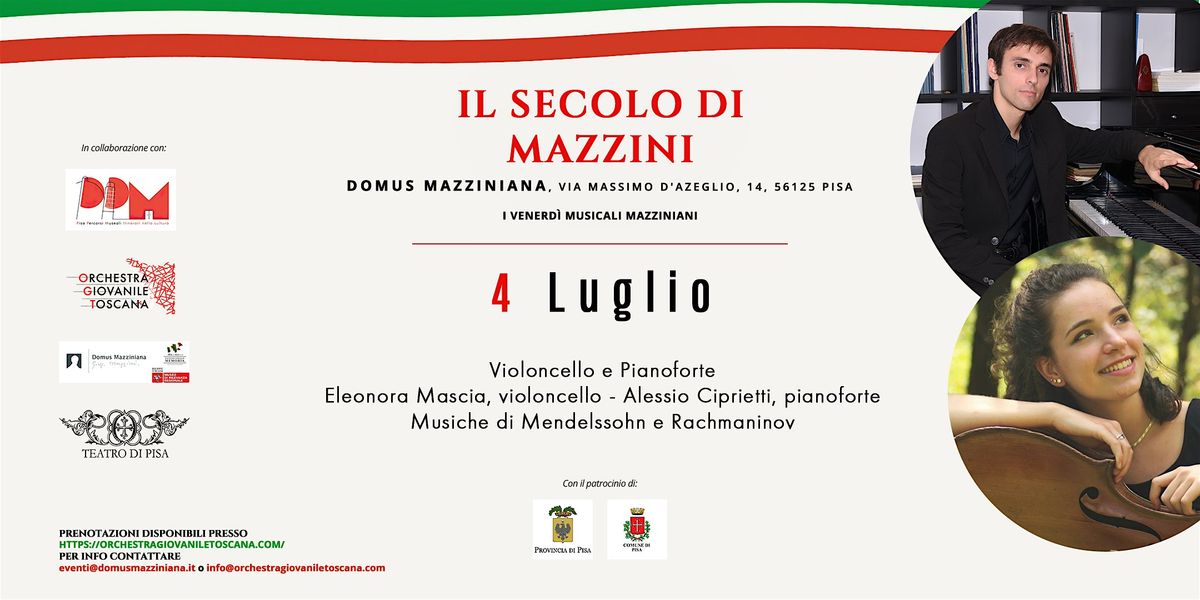 Duo Violoncello e Pianoforte - Il secolo di Mazzini, 4 July | Event in Pisa | AllEvents