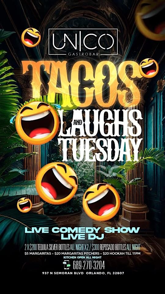 Unico Gastro bar tacos & laughs, 13 May | Event in Orlando | AllEvents