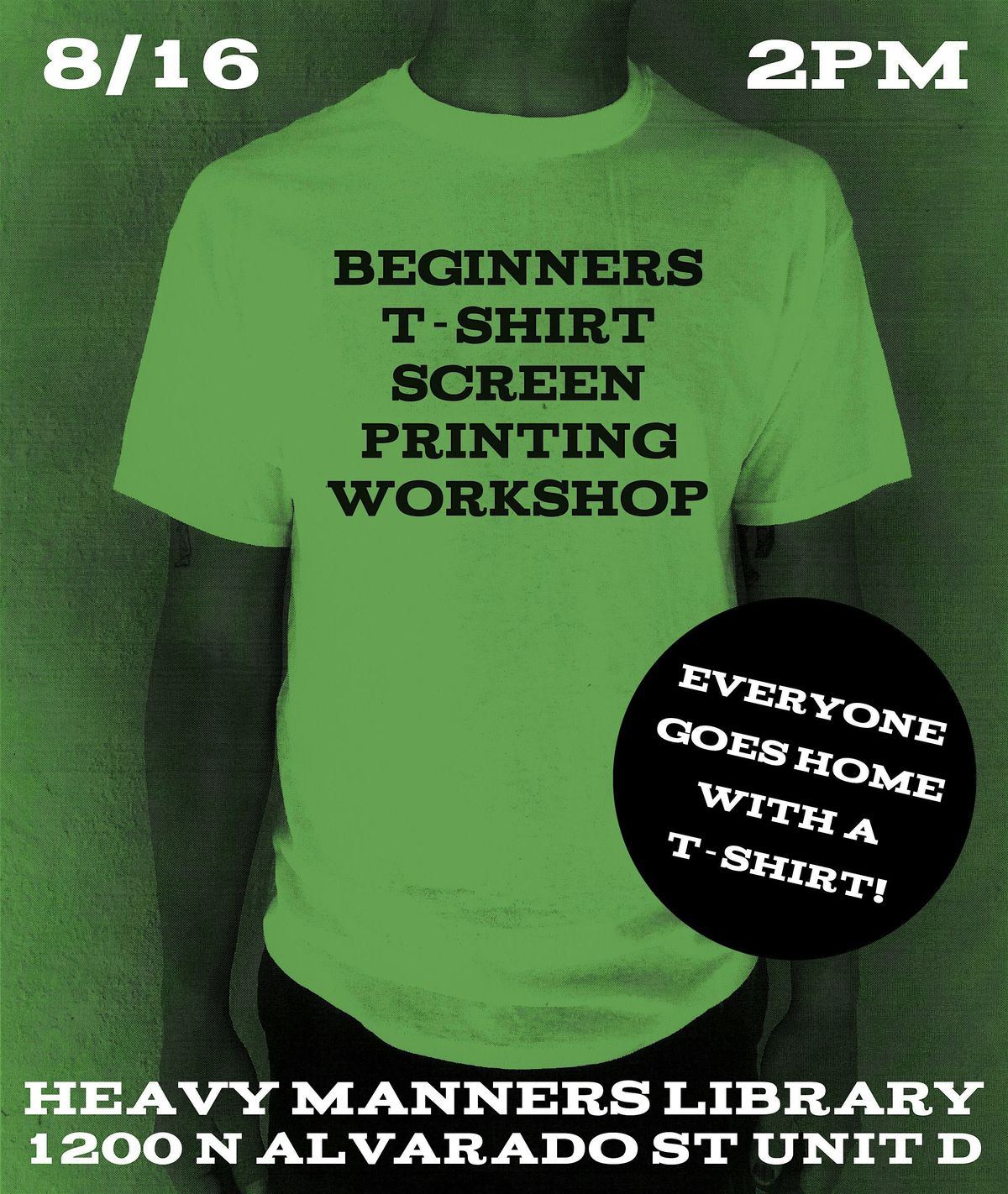 Beginners T-shirt Screen Printing Workshop (8/16), 16 August | Event in Los Angeles | AllEvents