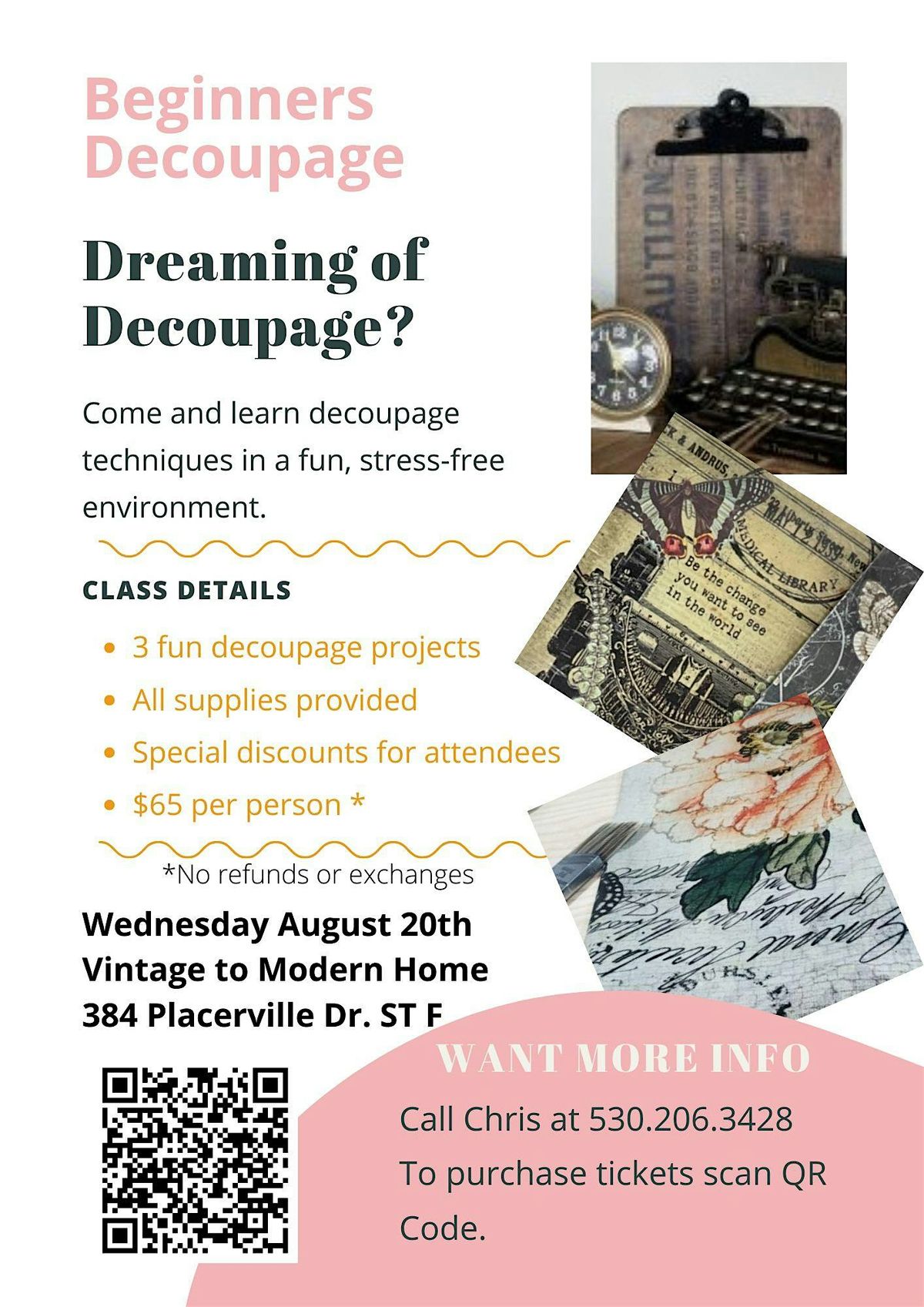 Dreaming of Decoupage?, 20 August | Event in Placerville | AllEvents