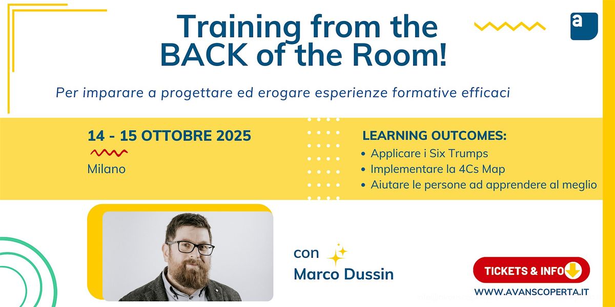 Training from the BACK of the Room! Workshop - ottobre 2025, 14 October | Event in Milano | AllEvents