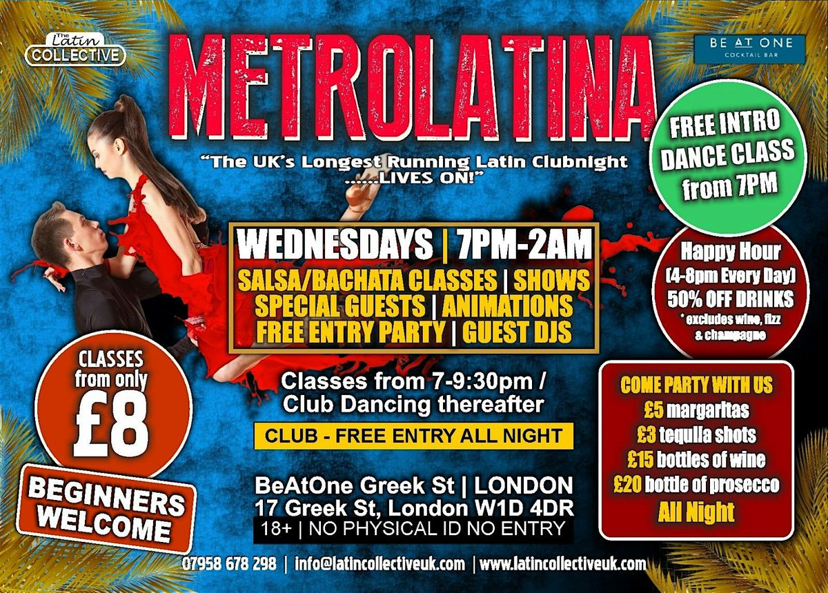SALSA BACHATA WEDNESDAYS - FREE ENTRY, FREE CLASS - SOCIAL REGGAETON LATINO, 20 August | Event in London | AllEvents
