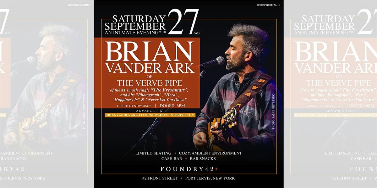 An evening with Brian Vander Ark (of The Verve Pipe) at Foundry42+, 27 September | Event in Port Jervis | AllEvents