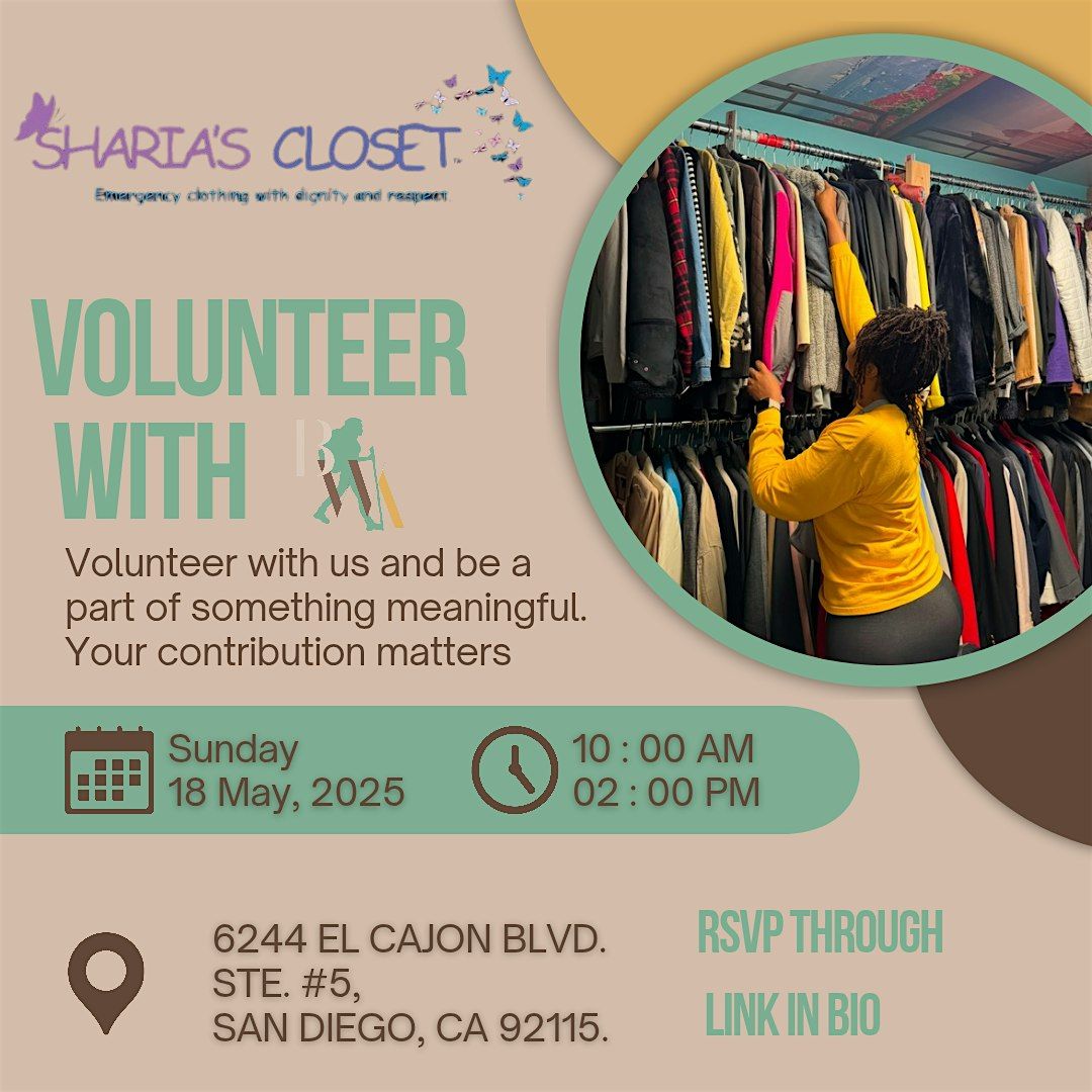 BWA San Diego: Volunteer With Us at Sharia's Closet, 18 May | Event in San Diego | AllEvents