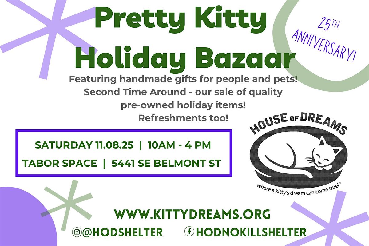25th Annual Pretty Kitty Holiday Bazaar, 8 November | Event in Portland | AllEvents