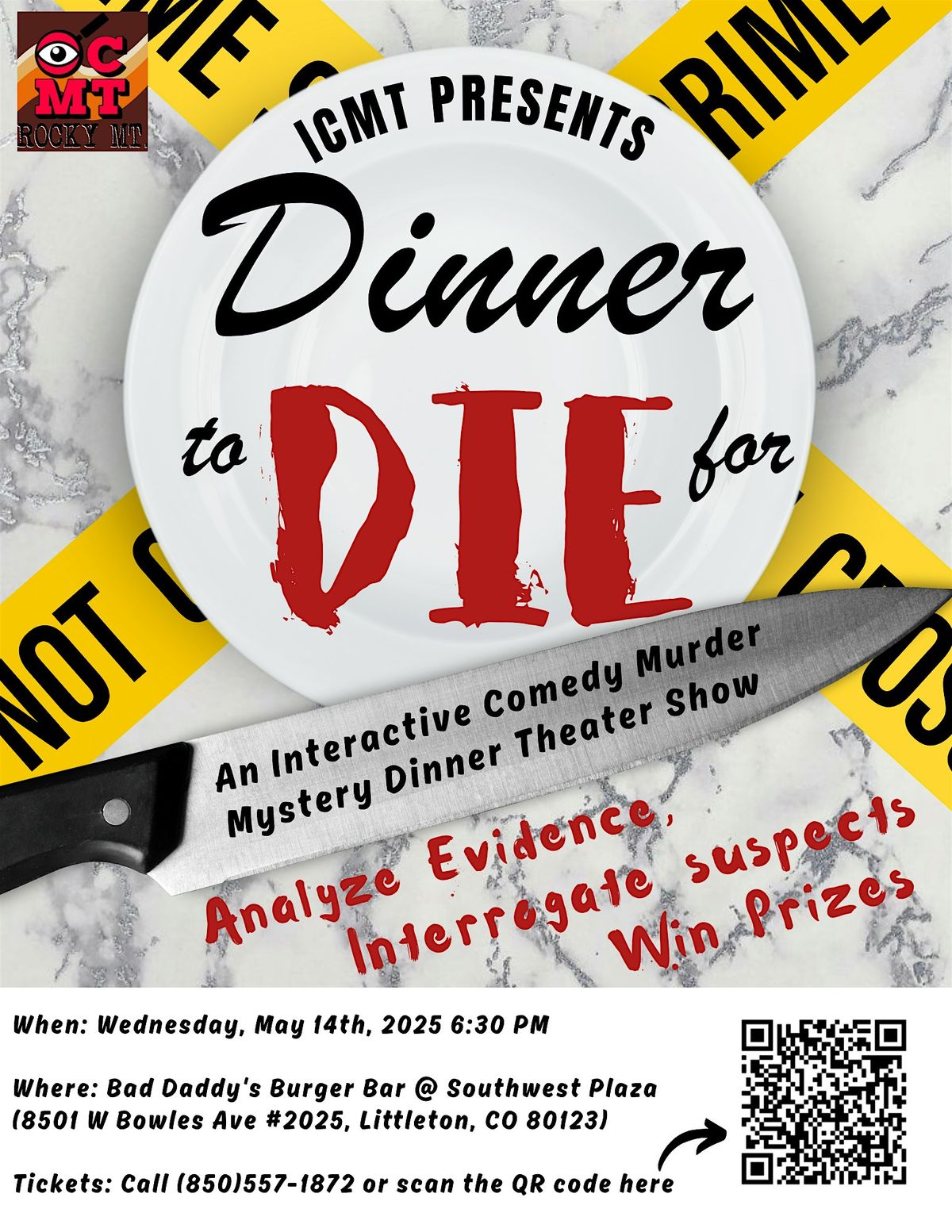 Dinner To Die For - An ICMT M**der Mystery Dinner Theater Show, 14 May | Event in Littleton | AllEvents